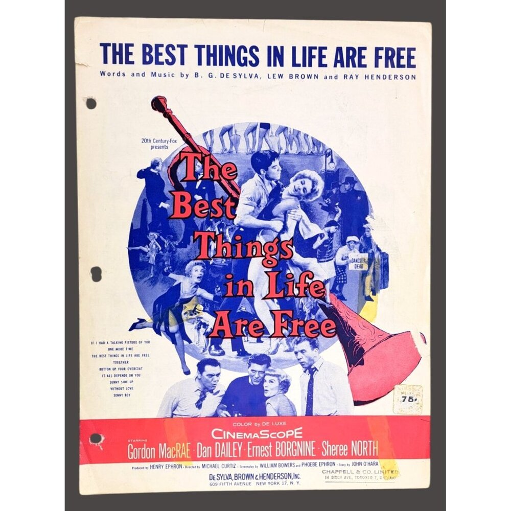 Vintage The Best Things In Life Are Free Sheet Music 1927 MacRae Ernest Borgnine